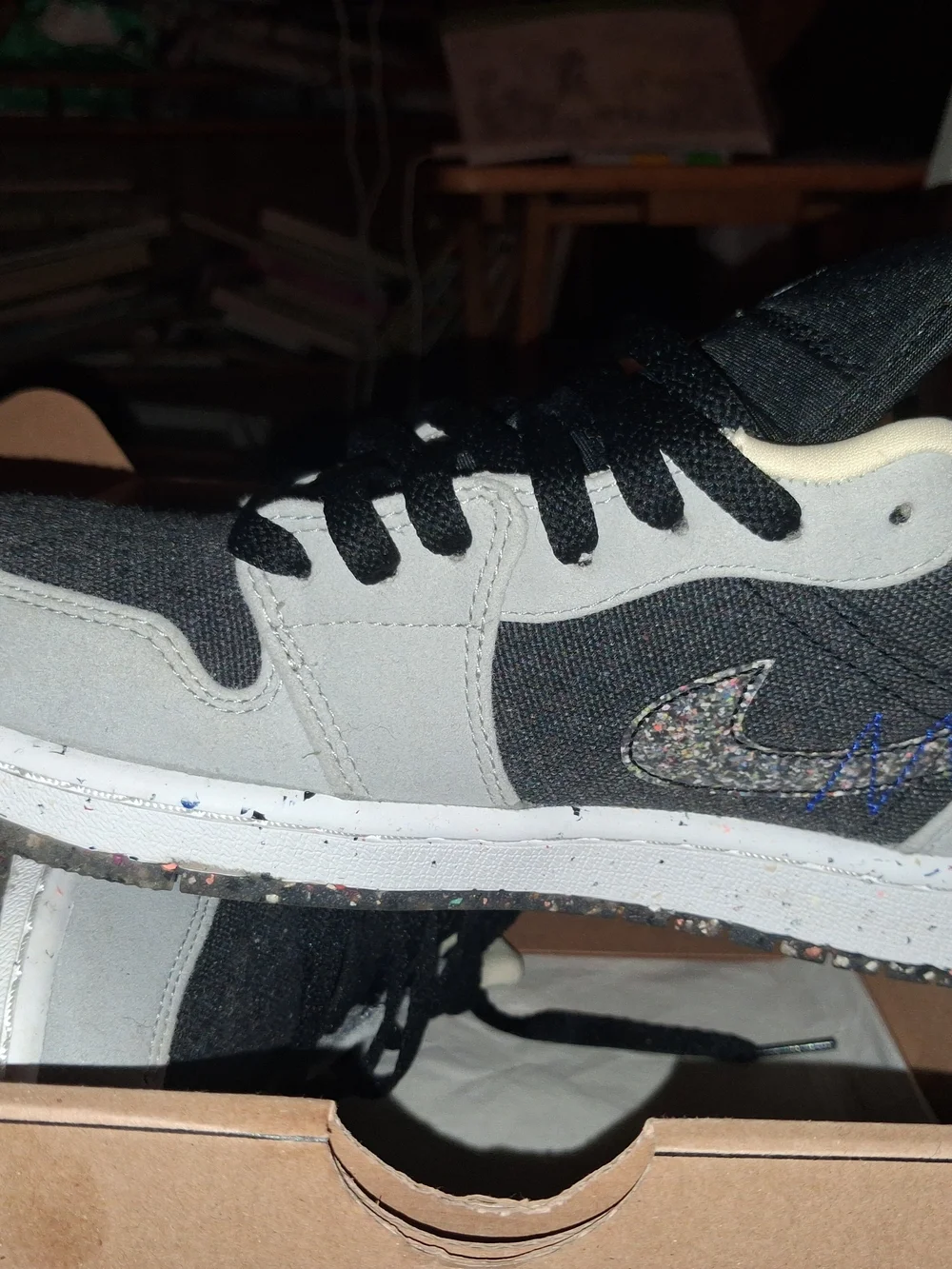 Jordan Air Jordan 1 Low SE LT Smoke Grey/Multi-Color Men's Sneakers Very Clean